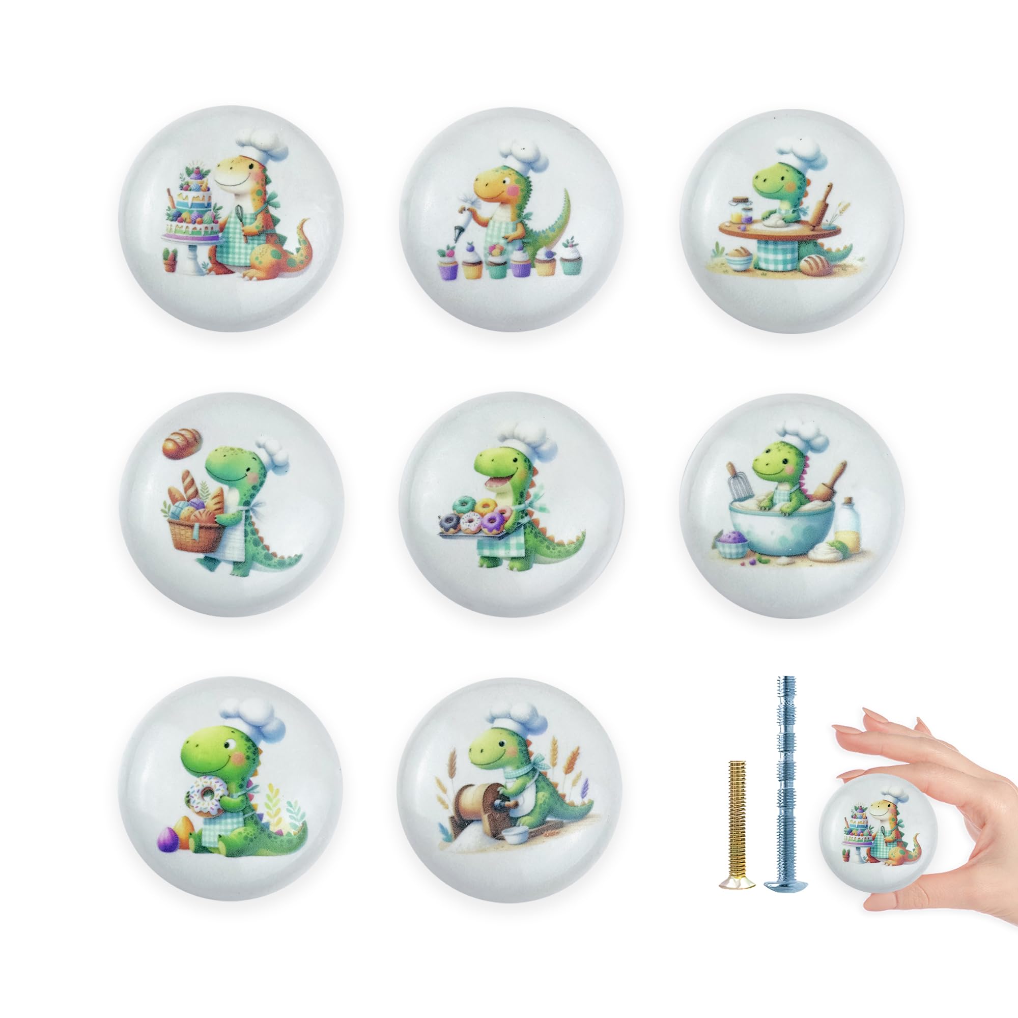 Boutons de porte d'armoire en céramique ronde style élégant 8 pièces