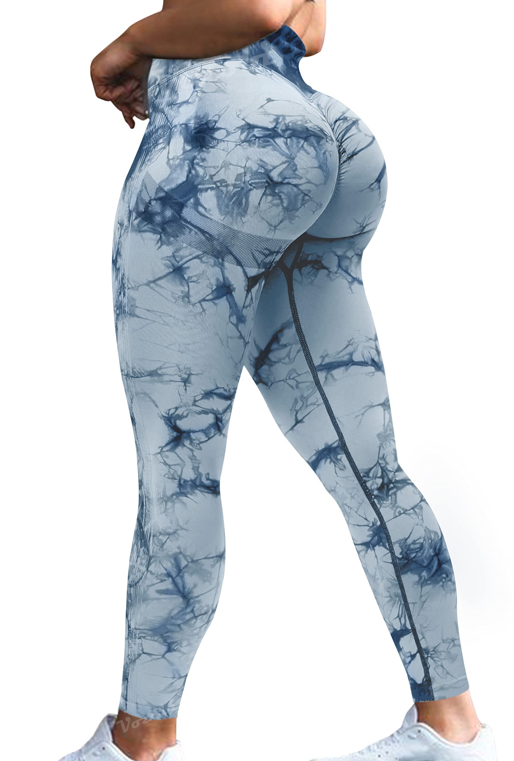 Vozobi Tiktok Trending Leggings Women's High Waist Smile Contour Booty Leggings Scrunch Butt Lift Workout Seamless Yoga Pants — view 20