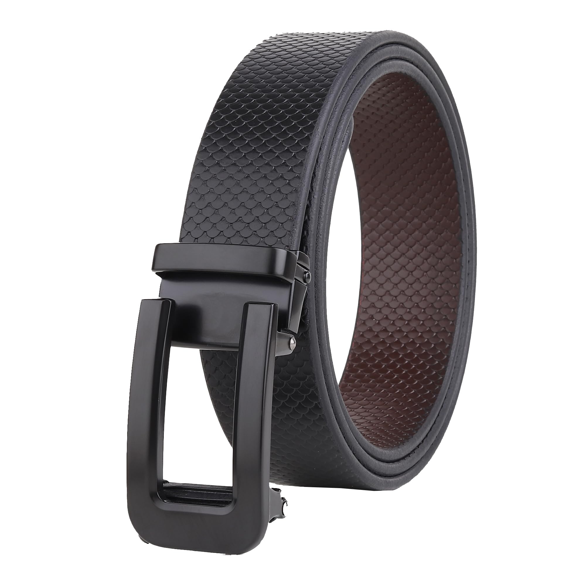 Men Genuine Leather belt is strong and timeless perfect For Formal and Casual Durable and Stylish (Black)-image-37