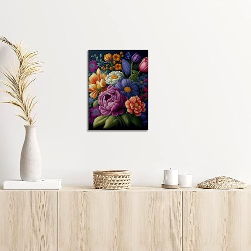 Miniatura 3 de Lienzo floral para pared, muchas flores exóticas, impresión en lienzo, hermosas plantas, pintura para sala de estar moderna, dormitorio, casa de