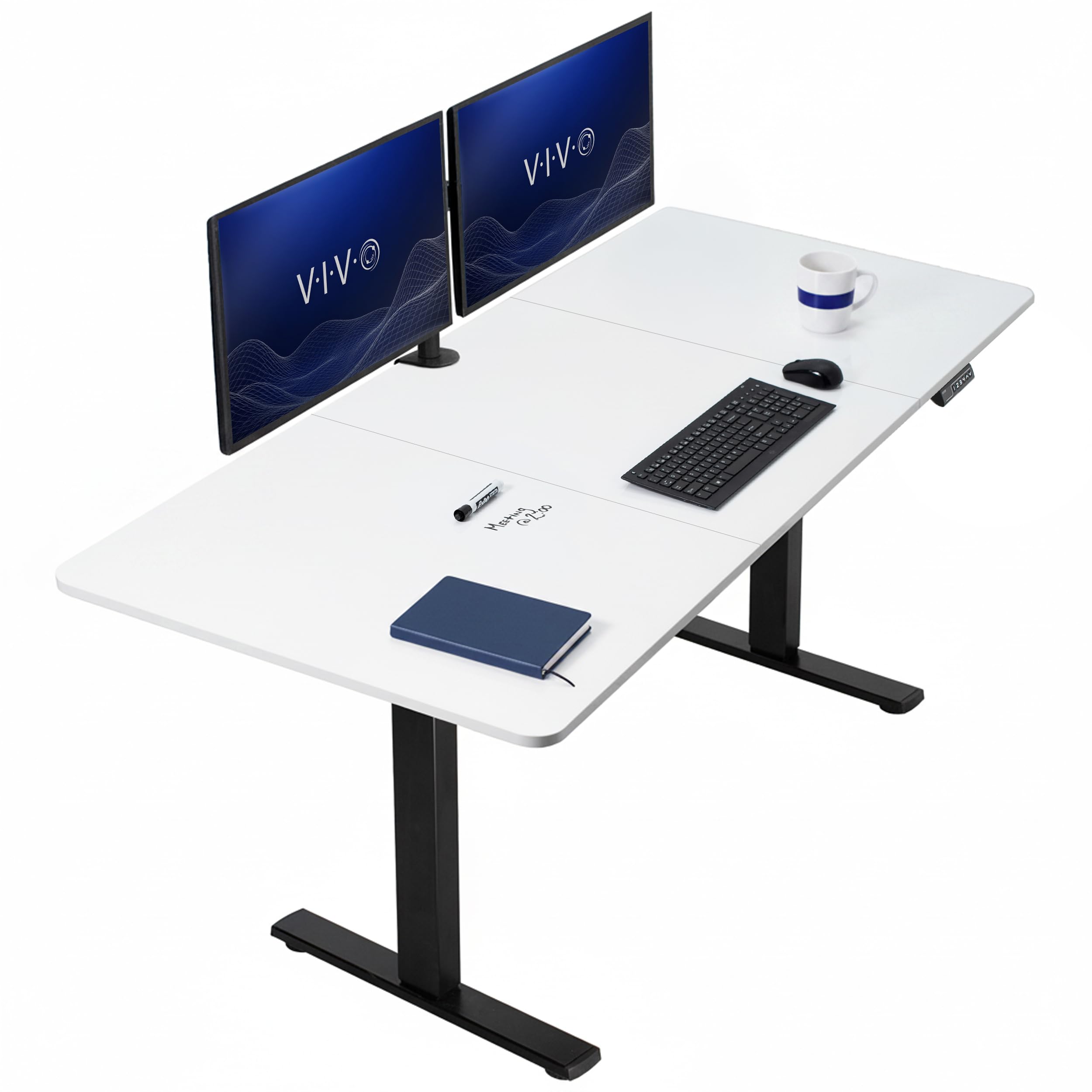 VIVO White Dry Erase 71 x 30 in Standing Desk, DESK-KIT-1B7WE