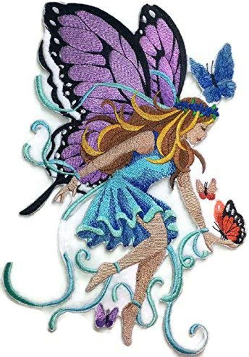 Custom and Unique Magical Fairy Collection [ Lady of The Butterflies] Embroidered Iron on/Sew Patch [ 6.83 * 10 ] [Made in USA]
