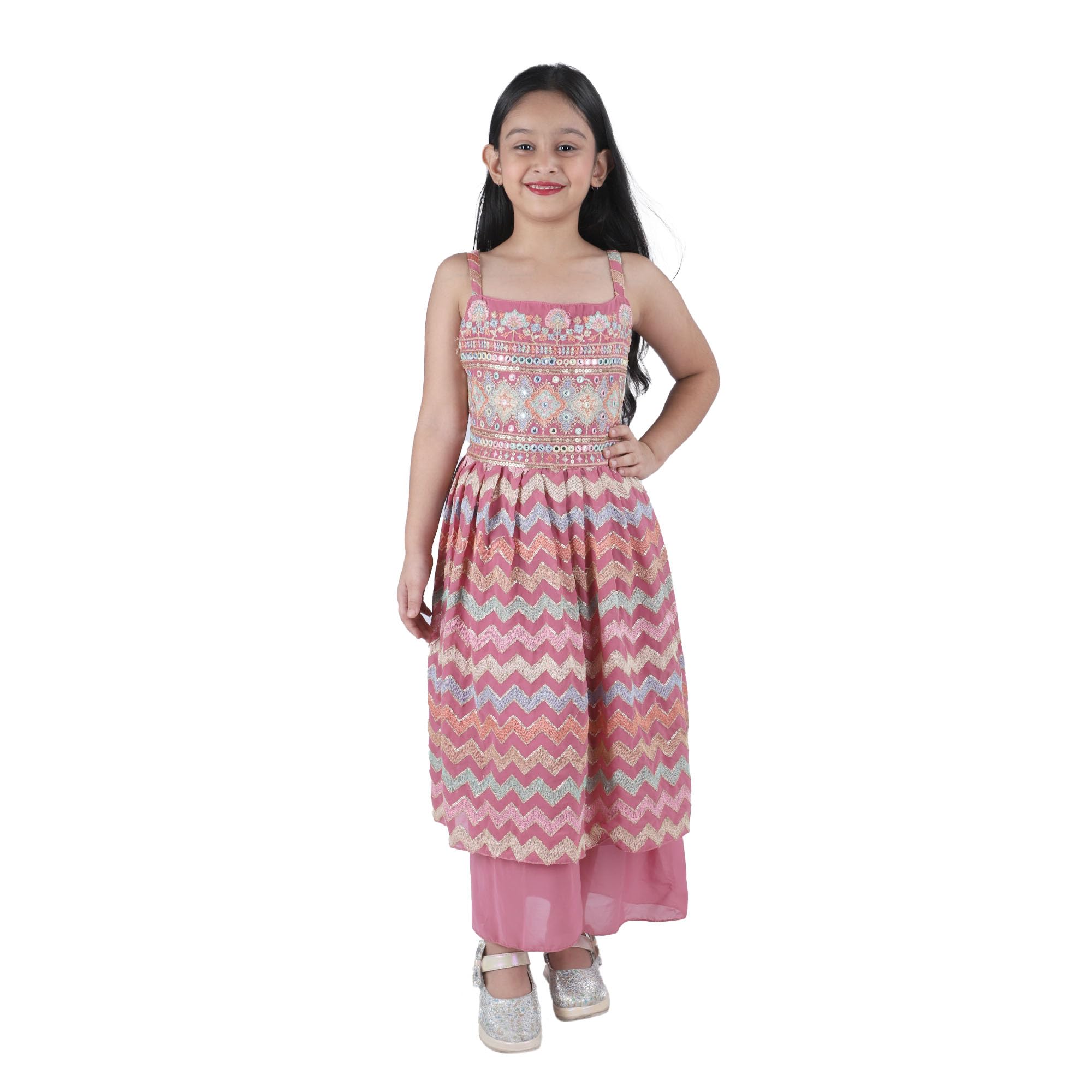 blueage Girls Kurti and Plazzo Set - Pink - Casual - 8-9 Years - ZA001234-picture-55