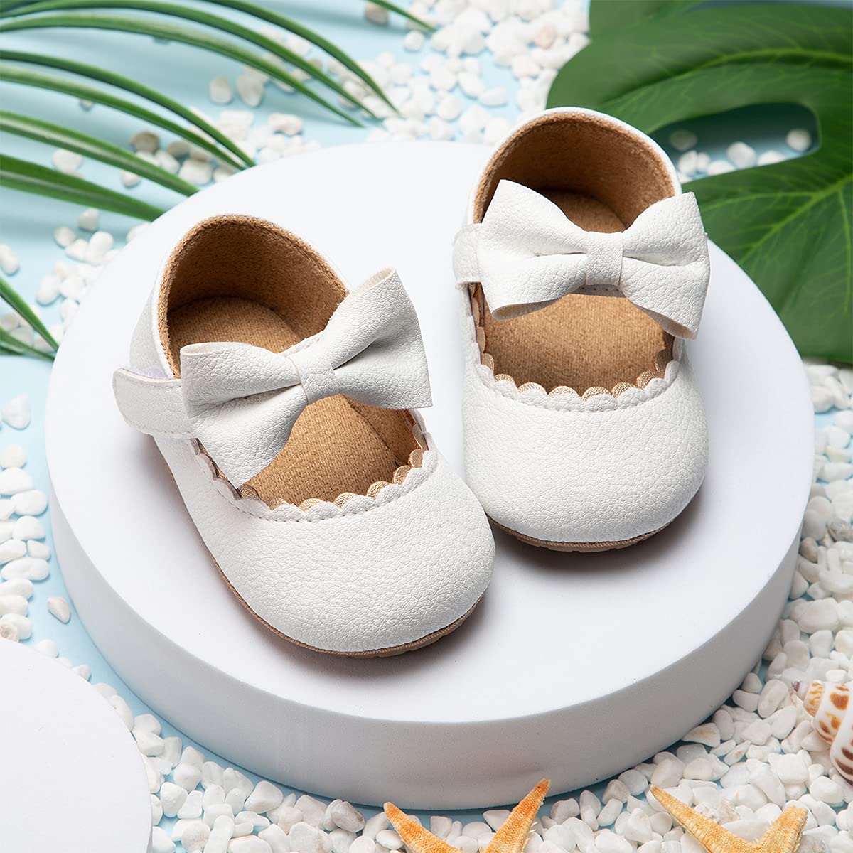 HsdsBebe Mary Jane płaskie buty dla dziewczynek z kokardą i antypoślizgową podeszwą
