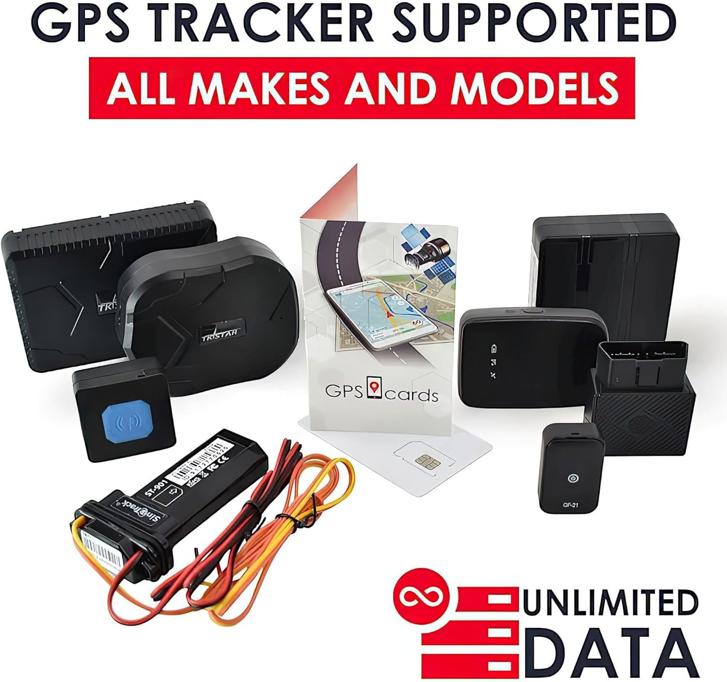 Various GPS trackers supported by the SIM card