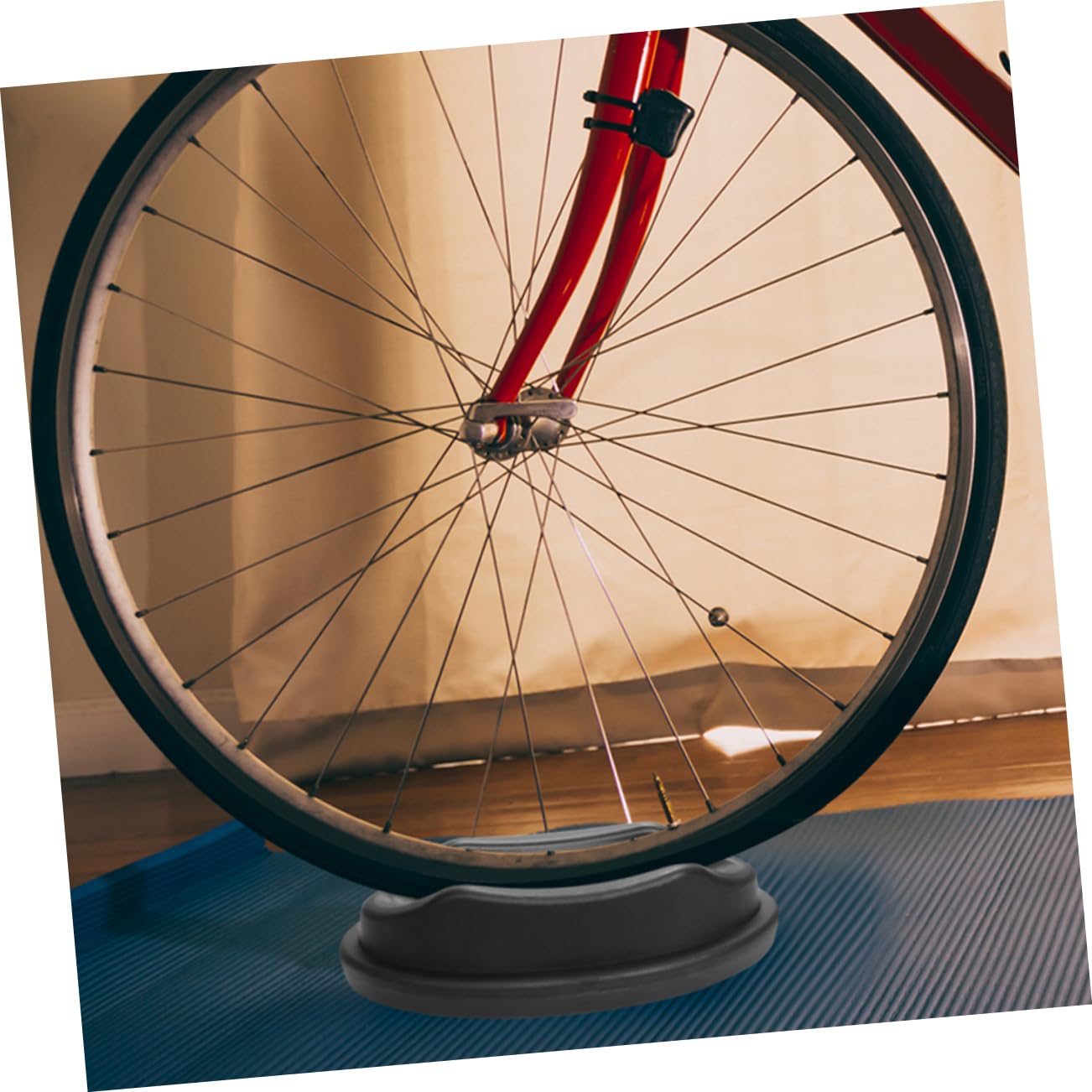 Happyyami 4 Piezas Accesorios para Bicicletas de montaña Bloque de Rueda Delantera de Bicicleta de plástico Soporte Profesional para fijación de Soporte de Rueda de Bicicleta Interior