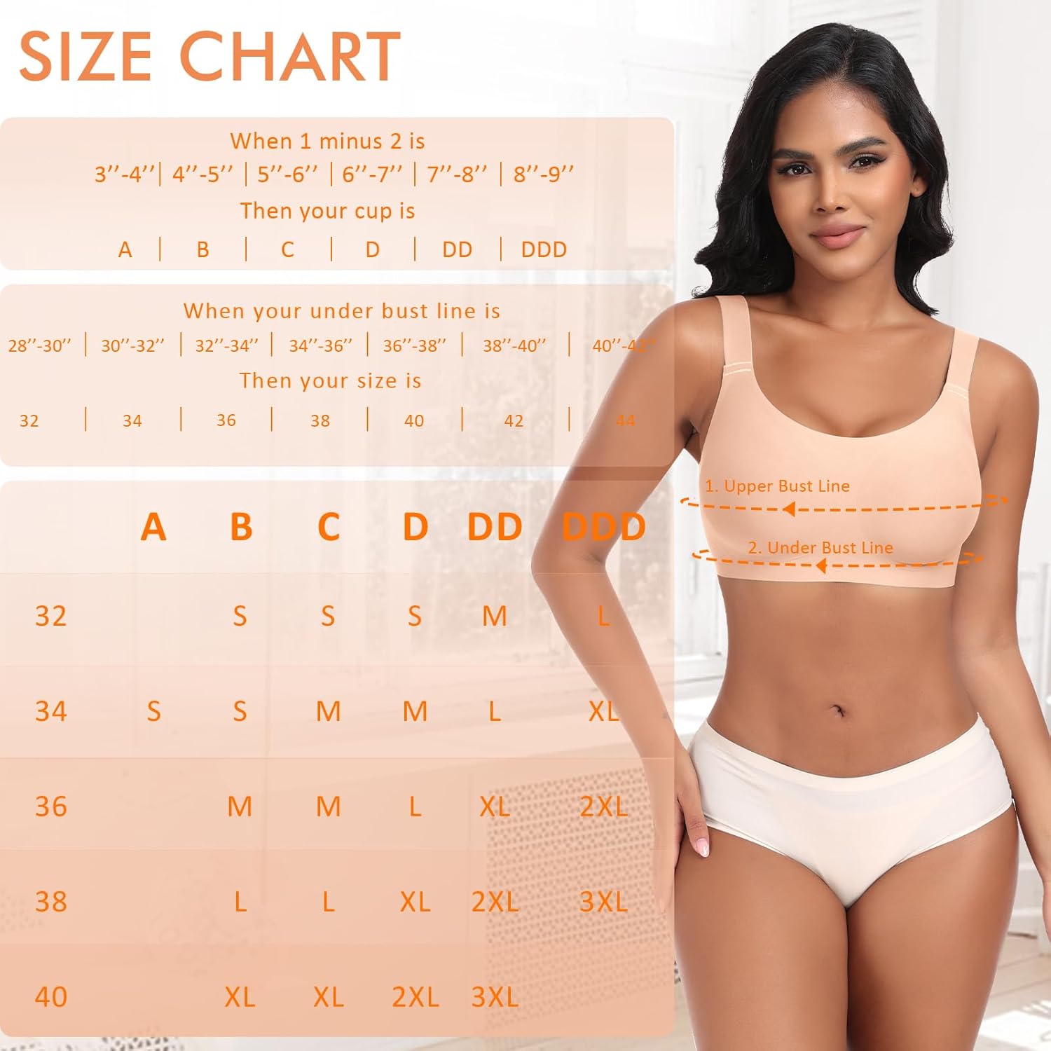 Ganado Seamless Wireless Bras for Women Full Coverage No Underwire Supportive Bras Padded T Shirt Bra Comfort Bralette - Image 6