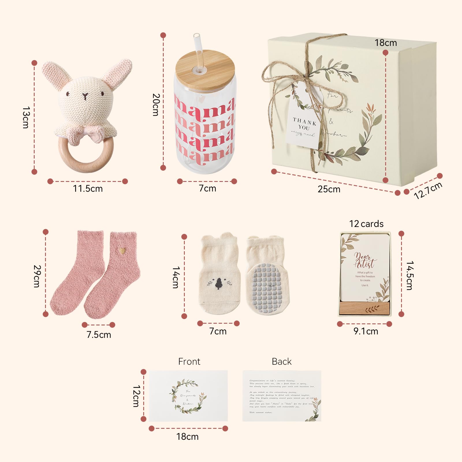 Baby Gifts for Birth Girl Personalised Gifts Baby,Baby Gift Set, Newborn Gift boy Set Birth Party Baby Newborn Gift Toys (Rabbit,Small) - Image 4