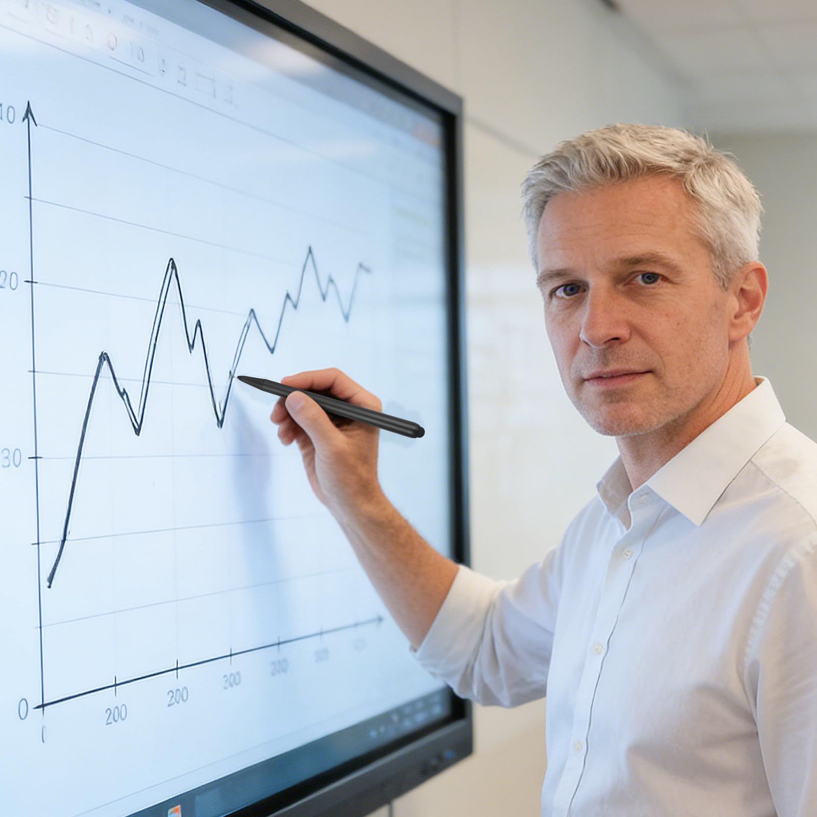 Penna Stilo per Lavagna Touchscreen Doppia Punta in Abs 2 Pezzi per Insegnamento Esperienza Confortevole Compatibile Macchina All-in-one