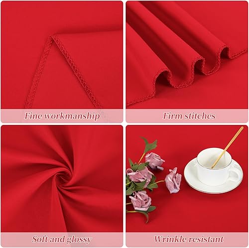 Miniatura 170 de Paquete de 4 manteles redondos blancos de 120 pulgadas – Mantel circular de poliéster para mesa redonda, resistente a las manchas y a las arrugas