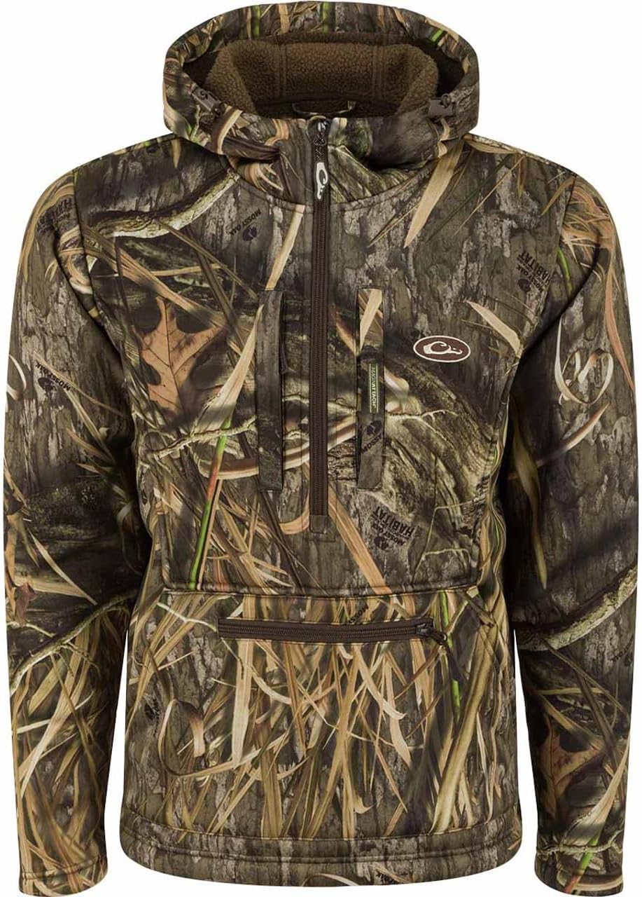 Drake Waterfowl Men's Ultimate Wader 1/4 Zip Hunting Warming Sherpa-Lined Breathable Water Repellent 4-Way Stretch Hoodie