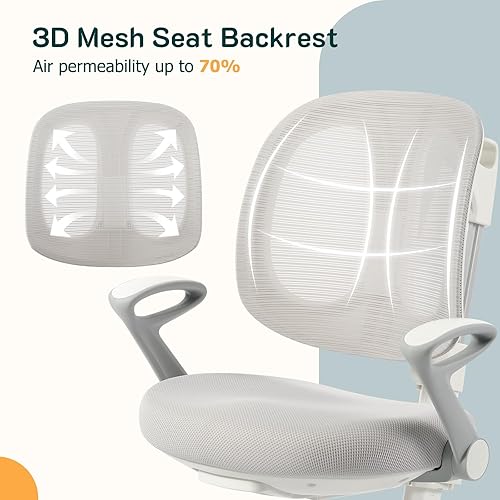 Miniatura 9 de Silla de escritorio ergonómica para niños con reposapiés y asiento ajustable en altura, multifuncional para estudio, trabajo y comedor, cojín cómodo