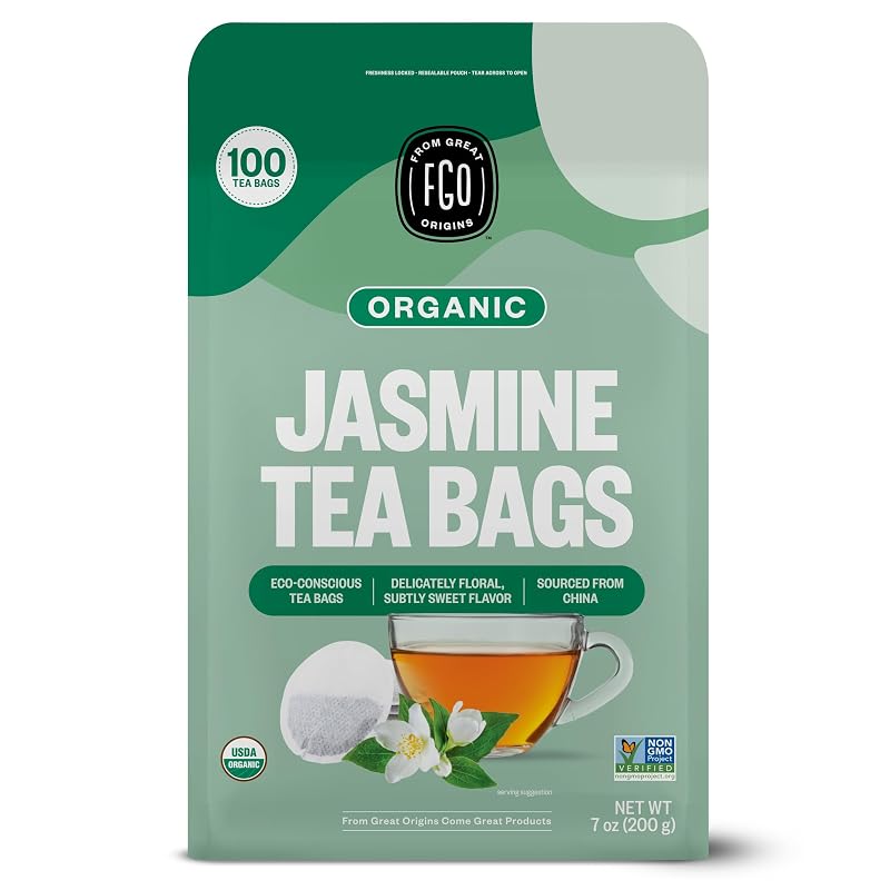 FGO Chá verde com jasmim orgânico, 100 sachês