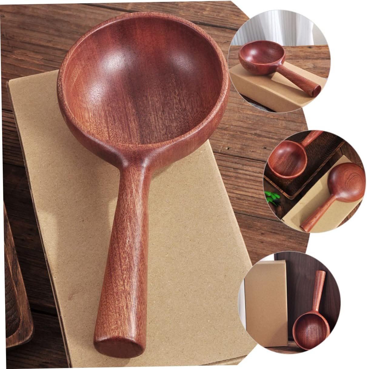 Cabilock 2pcs Wooden Water Ladle Capacity Bath Dipper for Kitchen Bathroom Sauna and Garden Use Lightweight and Practical Water Scoop