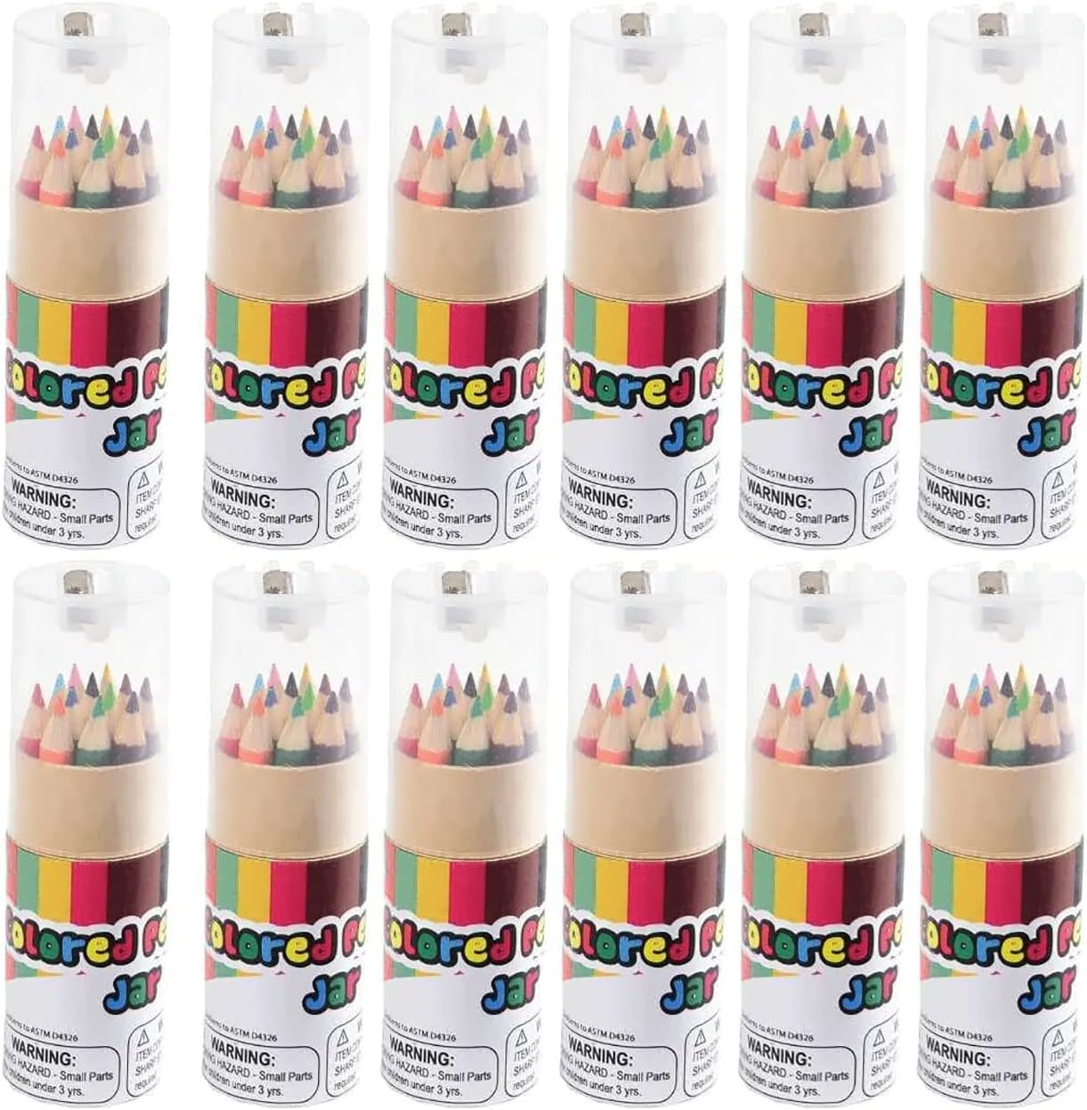 Curious Minds Busy Bags 12 Travel Size Colored Pencil Set - 12 Pencils in Travel Case with Built in Pencil Sharpener - Cute Mini Art Set (Bulk - 12 Pencil Sets (1 Dozen))