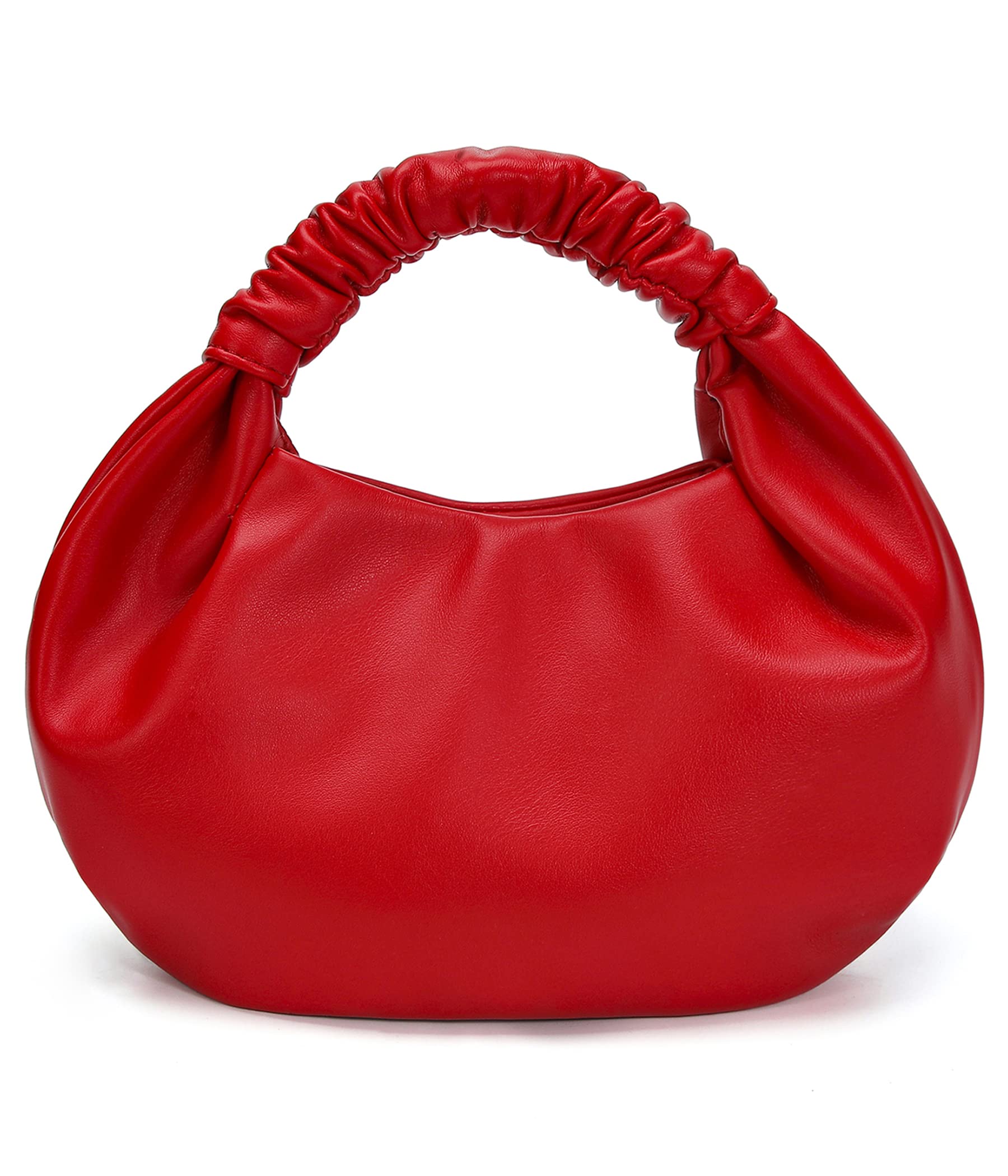 Small Purses Hobo Bags for Women Faux Leather Ruched Top Handle Bag