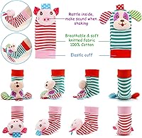 Vista 3 de Sonajeros de calcetines para bebés de 0 a 24 meses de animales para bebés de 0 a 24 meses