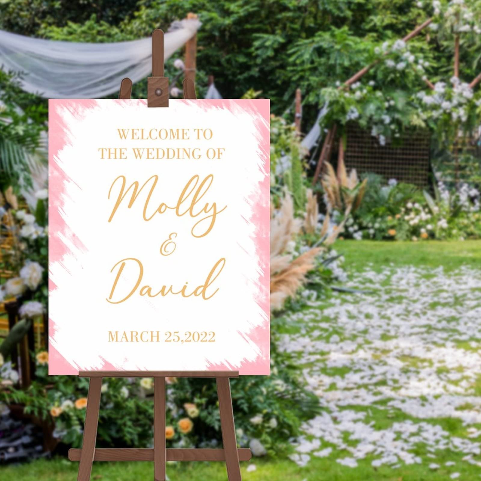 Panneau de mariage personnalisable 50x75 cm Welcome to The Wedding