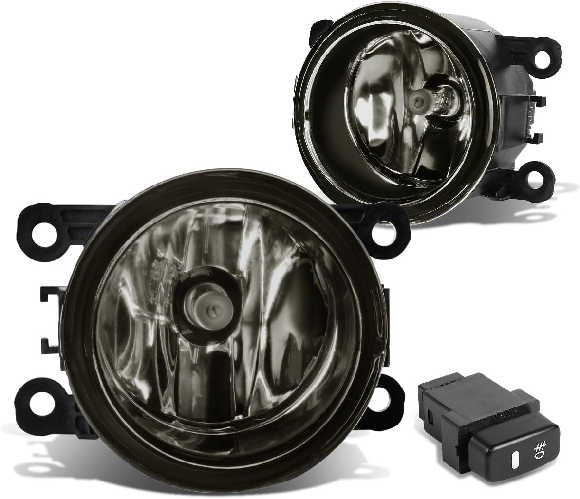 Auto Dynasty Fog Lights Assembly Compatible with 2010-2015 Mitsubishi Montero Front Bumper Driving Fog Lamps w/Switch, Driver and Passenger Side, Clear Lens