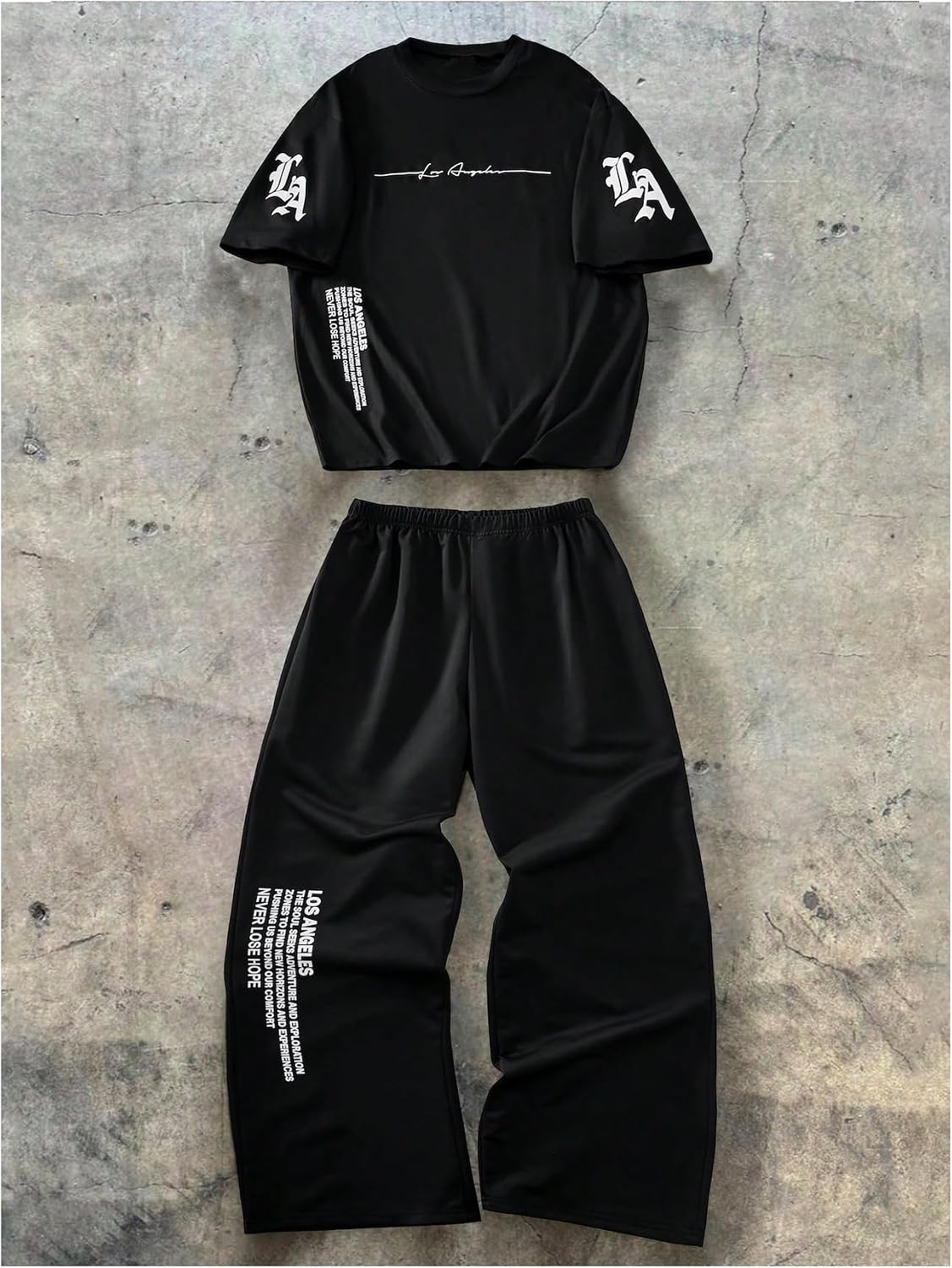 GORGLITTER Boy's 2 Piece Short Sleeve Graphic Tee Shirts and Pants Sets
