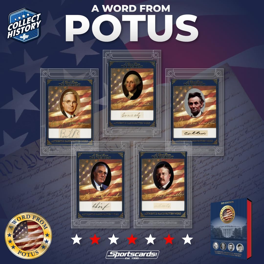2025 A Word from The President POTUS Trading Card Box 1 Autograph or 1 Relic Per Box (Bush, Clinton, Donald Trump, Joe Biden, Obama)