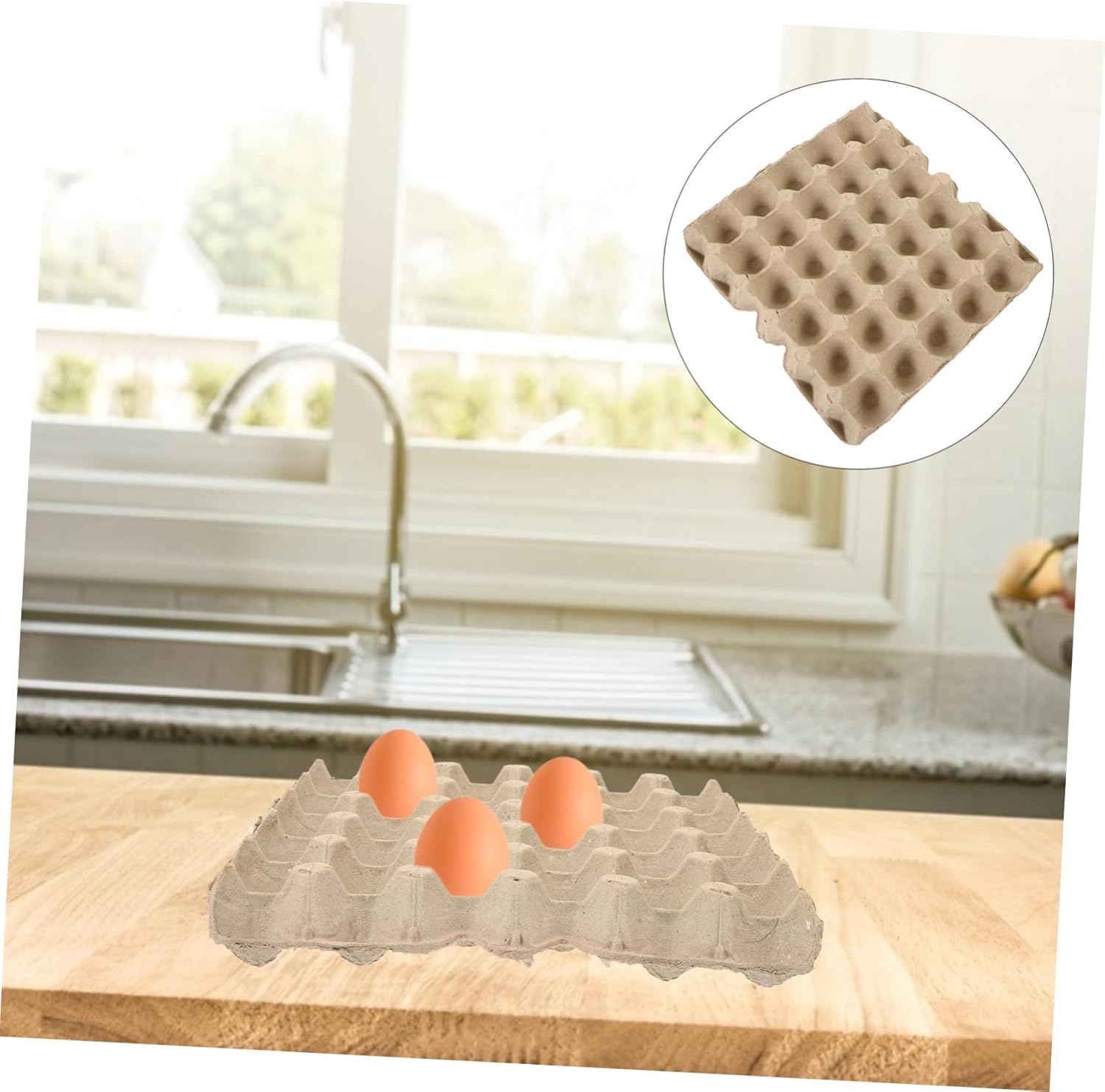 Mobestech 5pcs Pulp Paper Egg Cartons Reusable Egg Tray for Safe Storage for Refrigerators and Organizing and Lightweight Design