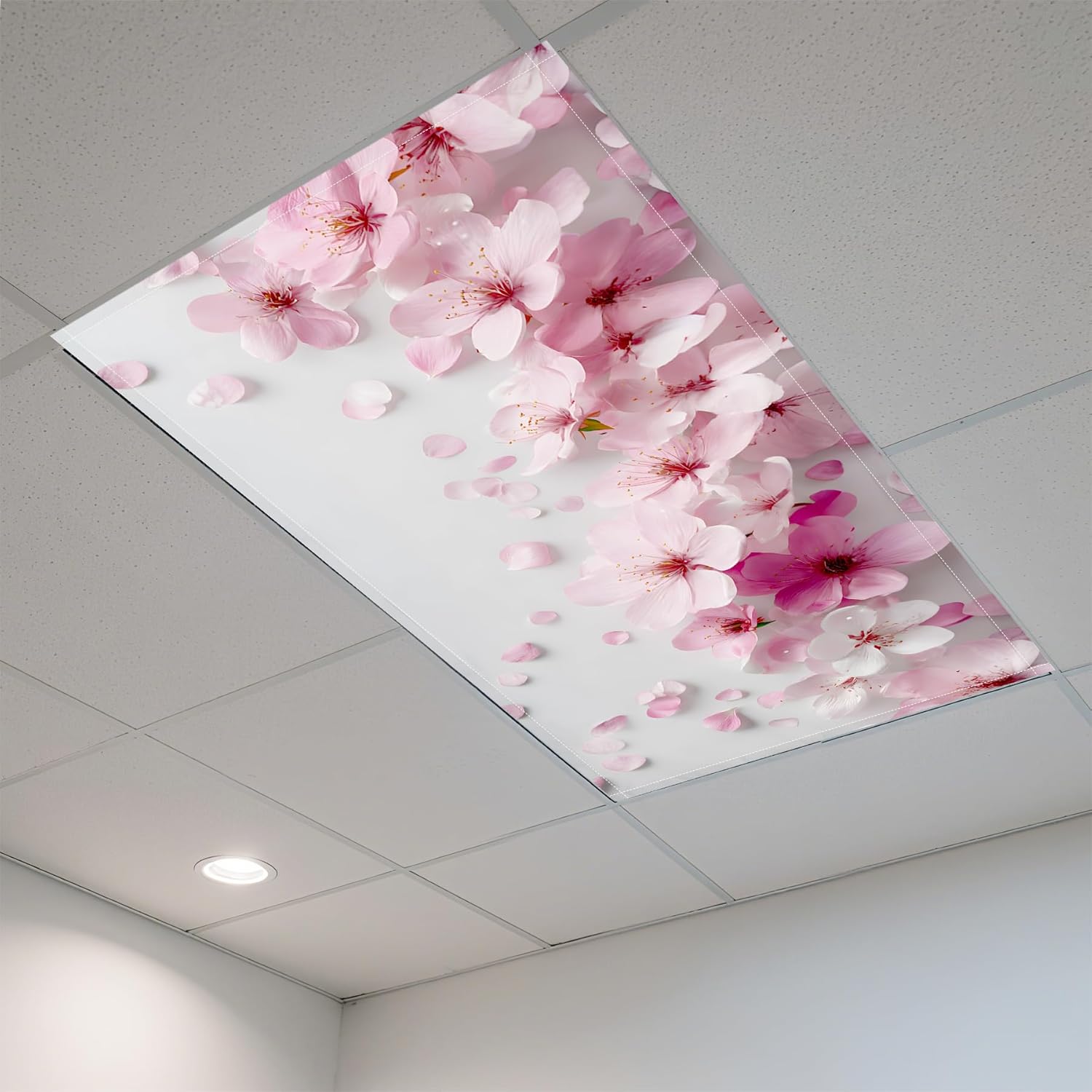 2 Pack Fluorescent Light Covers- 4" X 2" Magnetic Ceiling Light Cover Room Supplies- Ceiling Light Diffuser for Classroom, Office, Home & School (Flower, 4" X 2")