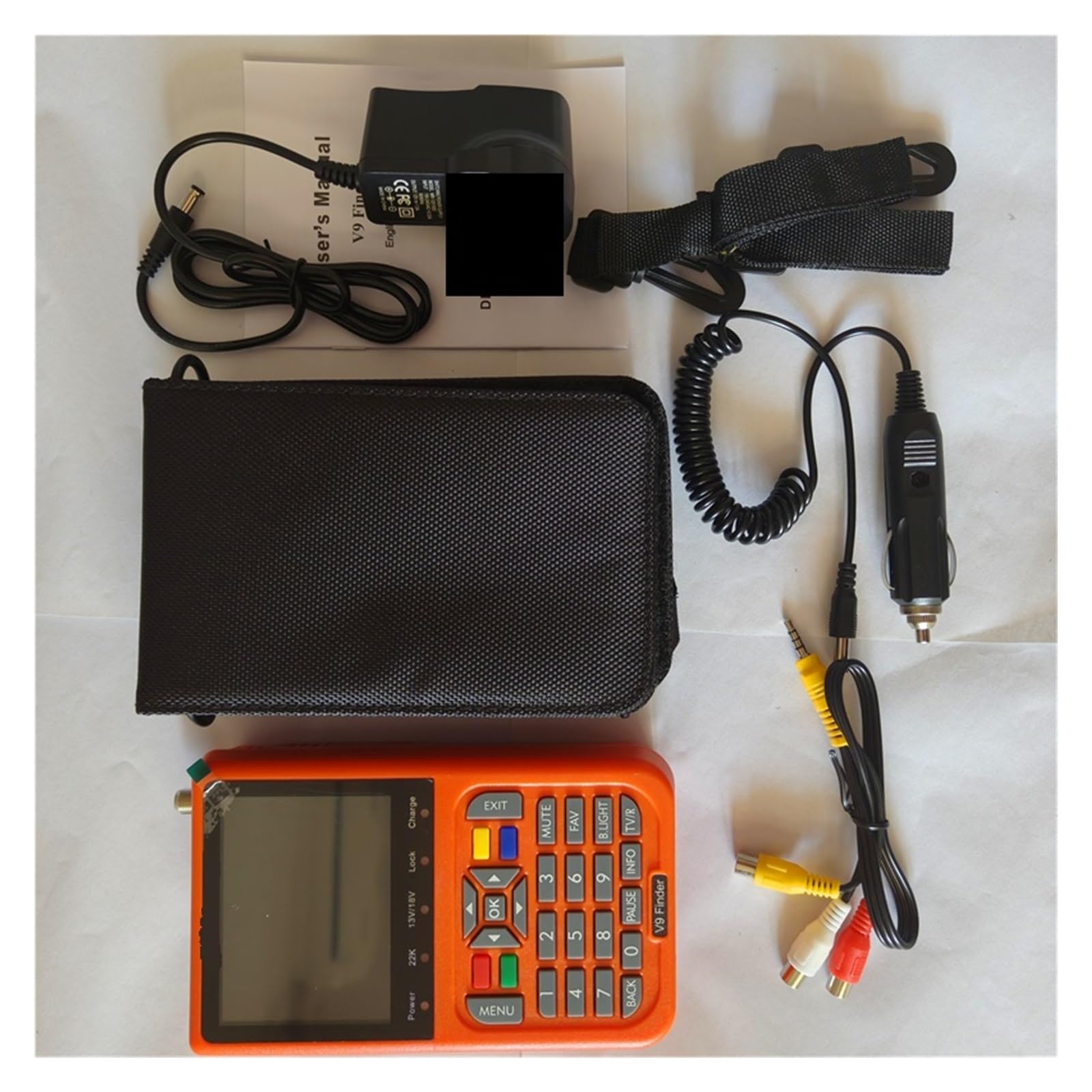 Détecteur de signal, V9 Finder Détecteur de satellite numérique LCD 3,5 pouces DVB-S/S2 H.265(Zwart)