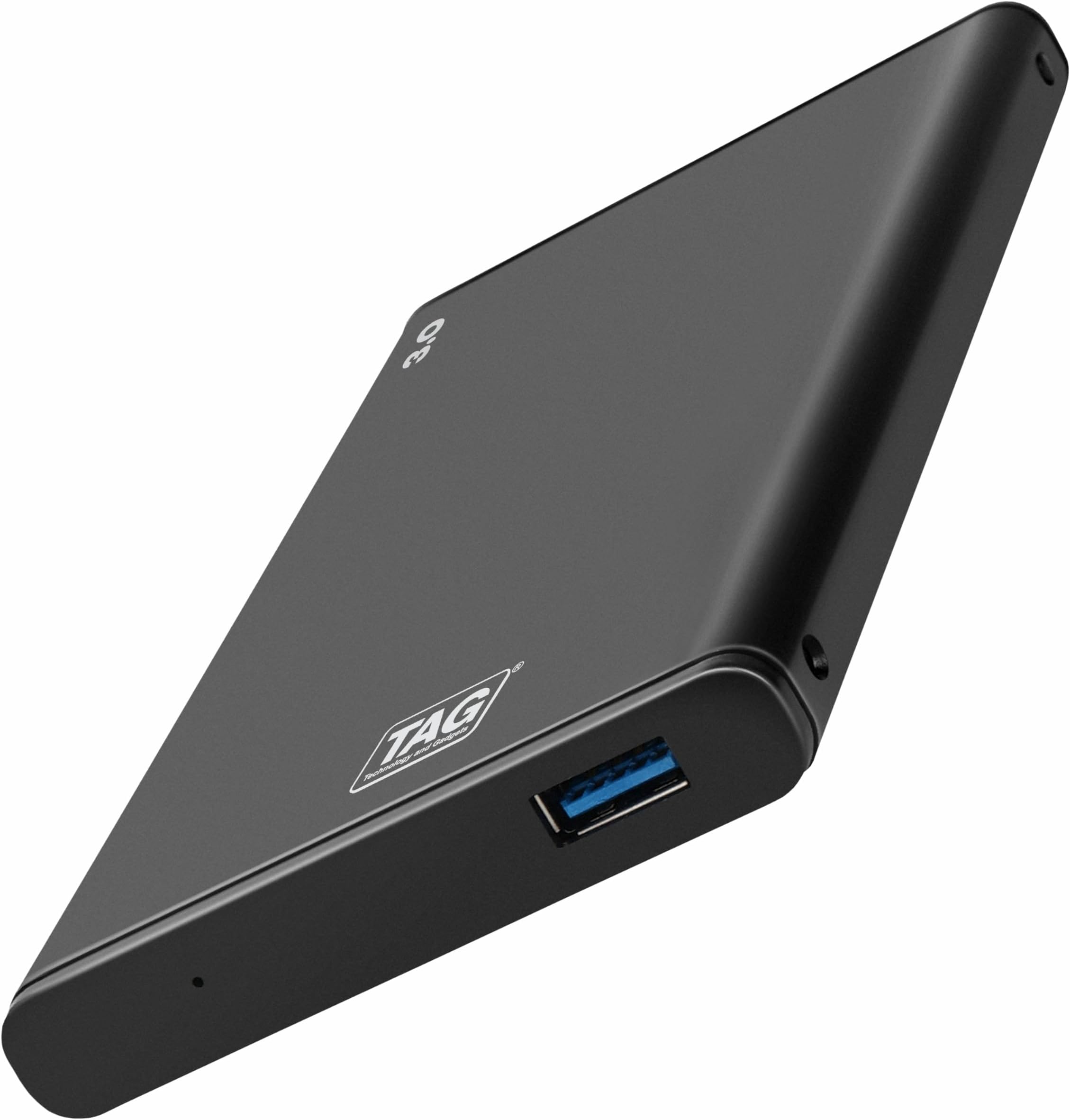 TAG 2.5 inch SATA Casing USB 3.0 HDD/SSD Portable Metal External Enclosure | Free OTG USB to Type-C | Fast Transfer Speeds Upto 5Gbps | On-The-Go Storage | Data Backup | Supports Up To 6TB HDD (Black)