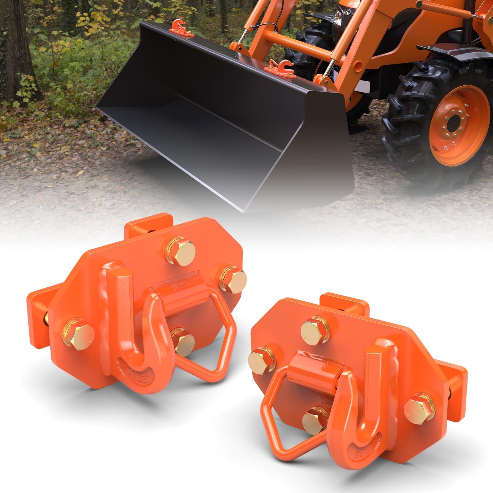 Sulythw Tractor Bucket Hooks with Tie Down Ring, Grade 70