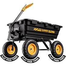CAMMOO 13" NO-Flat Tires 1400lb Garden Cart Wheelbarrow with 2-in-1 Handle