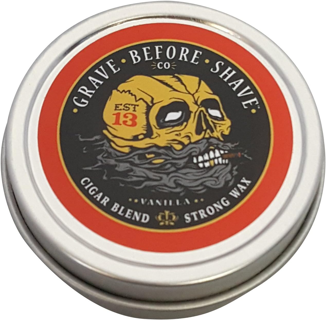 Grave Before Shave Fisticuffs Cigar Blend Strong Hold Mustache Wax 1 OZ. Tin