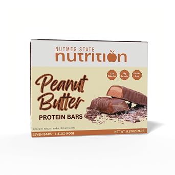 FITWISE - High Protein Layer Bars, 15g Protein, Low Calorie, Low Fat, Low Cholesterol, Aspartame Free, Vegetarian Breakfast Snack Bar, 7 Servings Per Box Peanut Butter