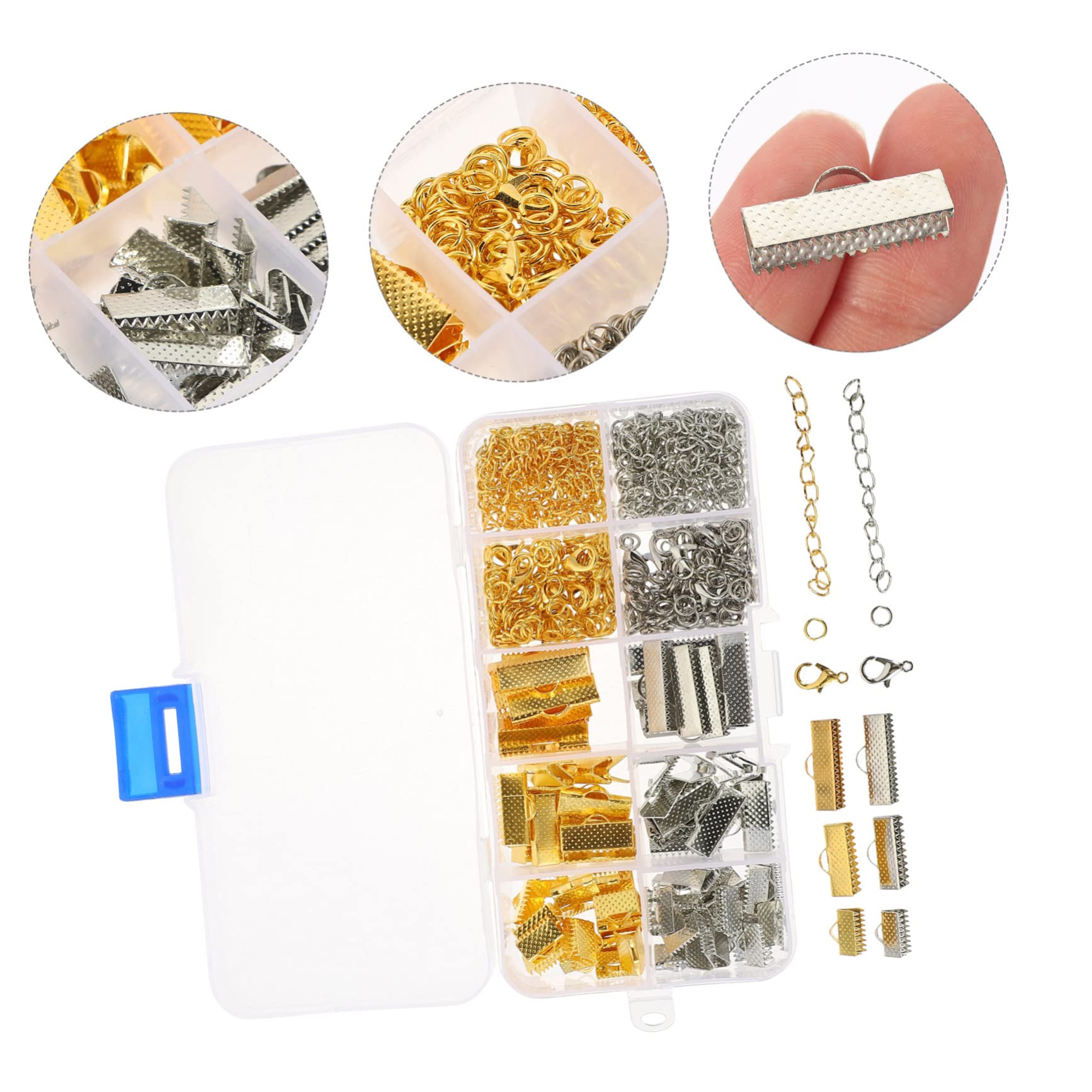 SHINEOFI Conectores De Joyería Extensiones De Cadena Clips De Cierre De Langosta y Anillos Para Accesorios De Manualidades Para y Pulseras