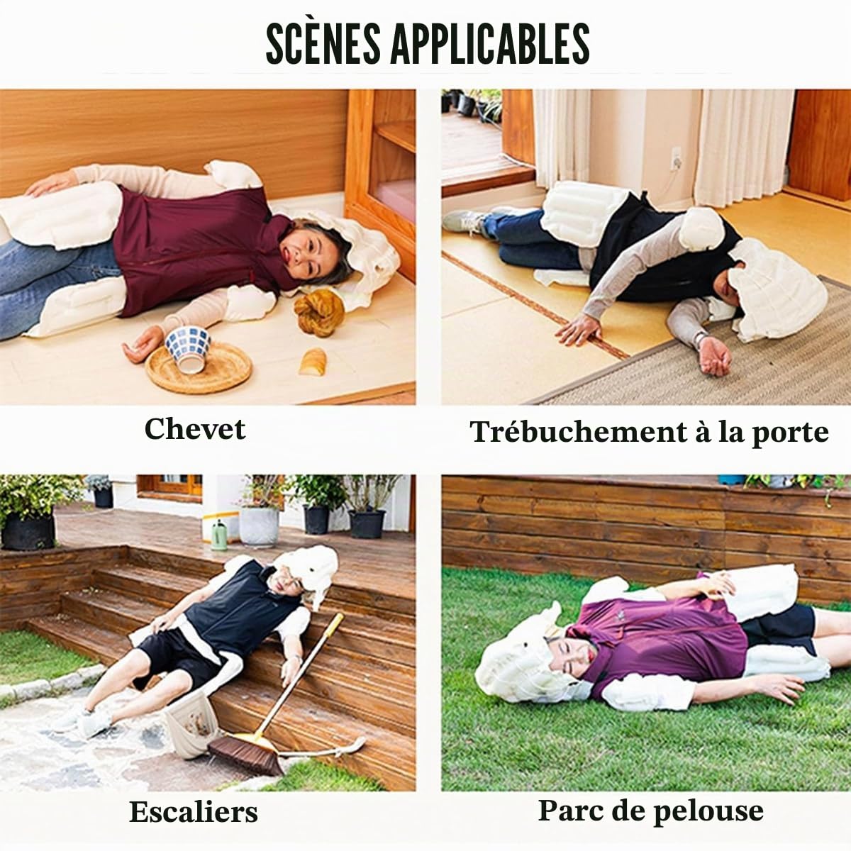 Gilet airbag antichute pour personnes âgées, gilet airbag APP avec fonction de surveillance à distance, d'alarme, de positionnement, de demande d'aide et d'enregistrement sportif,Menblack-S