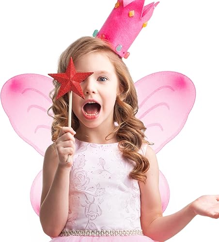 Miniatura 3 de 12 piezas de alas de hada de mariposa, alas de mariposa, disfraz de fiesta de Halloween, accesorio de disfraz de ángel para niñas de 2 a 12 años