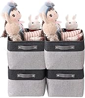 Vista 18 de DECOMOMO Cestas de almacenamiento para estantes, contenedores de almacenamiento de tela, organizadores de armario de lino y almacenamiento