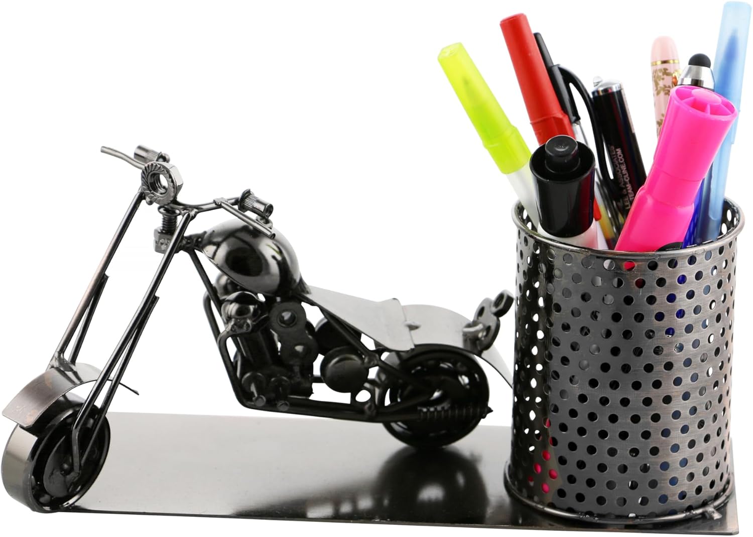 Handmade Chopper Motorcycle Business Pen Holder Desk Organizer
