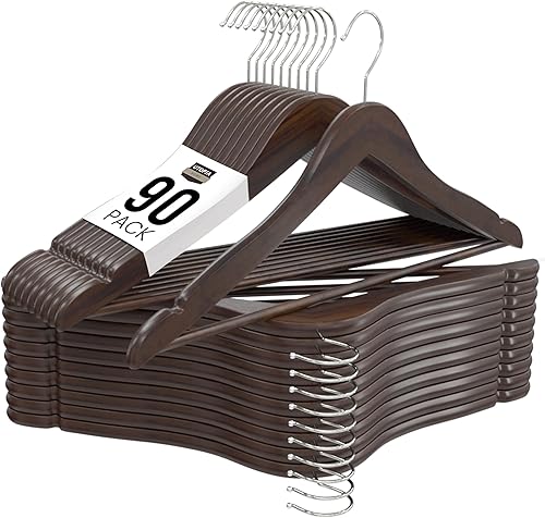 Miniatura 36 de Utopia Home Perchas de Madera Premium Paquete de 30 - Percha para Abrigos Duradera y Delgada - Perchas para Trajes con Gancho Giratorio de 360 Blanco