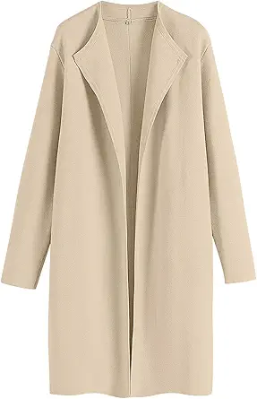 ANRABESS Women's Casual Long Sleeve Classy Draped Open Front Jackets Long Knitted Cardigan Sweater