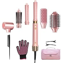 StyleVibe 6-in-1 Air Styler, Hair Dryer &amp; Blow Dryer Brush with Auto-Wrap Curl L/R, Fast Drying, Smooth Blowouts, Root-Lift Volume, No Heat Damage Frizz-Free Thermal Brush, Gifts for Women