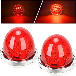2PCS 17 LED Dual Function Watermelon Lights, Red Lens with Stainless Steel Bezel Marker