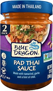 Blue Dragon Pad Thai Sauce - 12oz Jar (Pack of 2) - Blend of Tamarind, Garlic & a Hint of Chili for Classic Pad Thai Noodle Dish - Vegan & Gluten Free, No Artificial Flavors - Ready-to-Use Asian Sauce