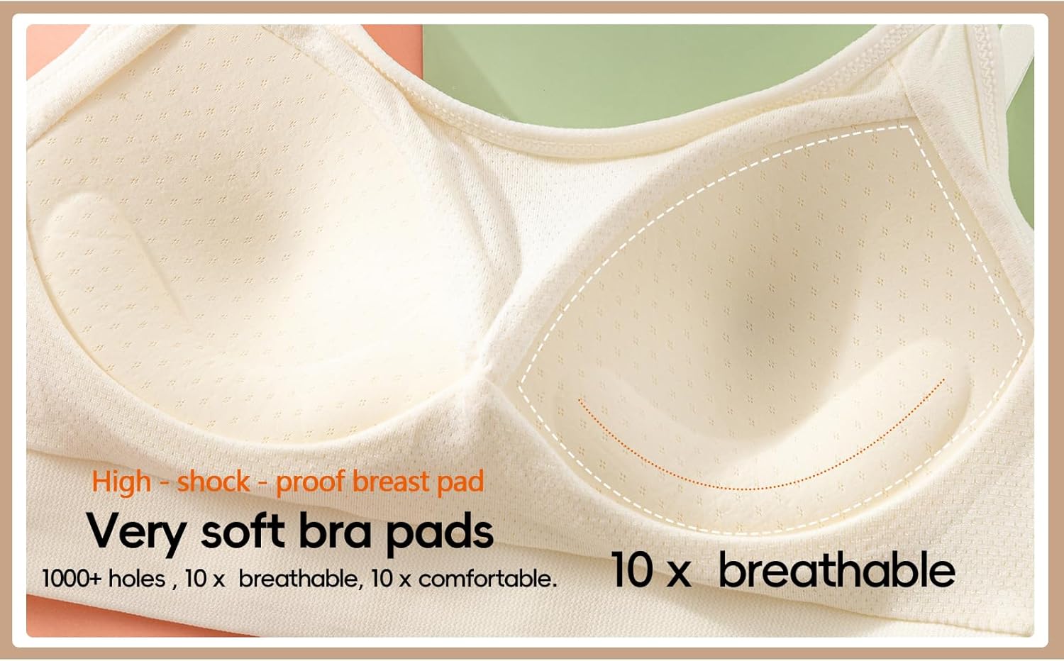 Teen Girls Sports Bras Big Girl Training Bra, Camisole Bras with Fixed Padding, Soft Comfort Bralettes