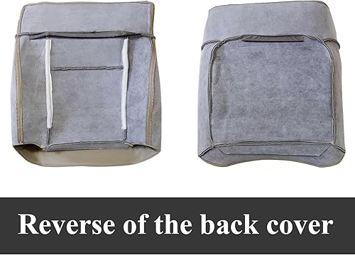 Miniatura 8 de NLQR Fundas de asiento de repuesto para parte inferior y trasera del lado del conductor, piel de microfibra beige tostada, compatible con Ford F150