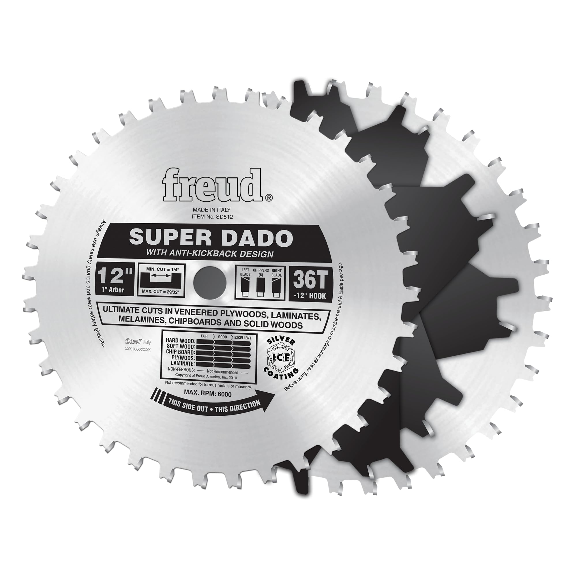 Freud SD512 ensemble de lames dado de 30,5 cm pour les découpes de bois