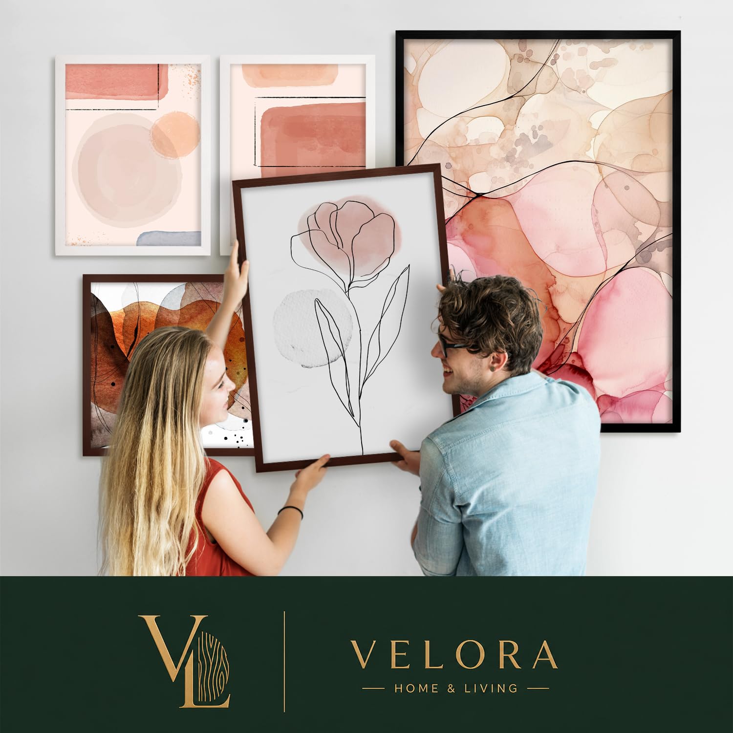 VELORA H&L Marco de Fotos Negro 80 x 120 cm - Marco de Madera con Metacrilato Transparente, Portafotos para Fotos, Pósteres, Láminas, Puzzles, Diplomas y Certificados