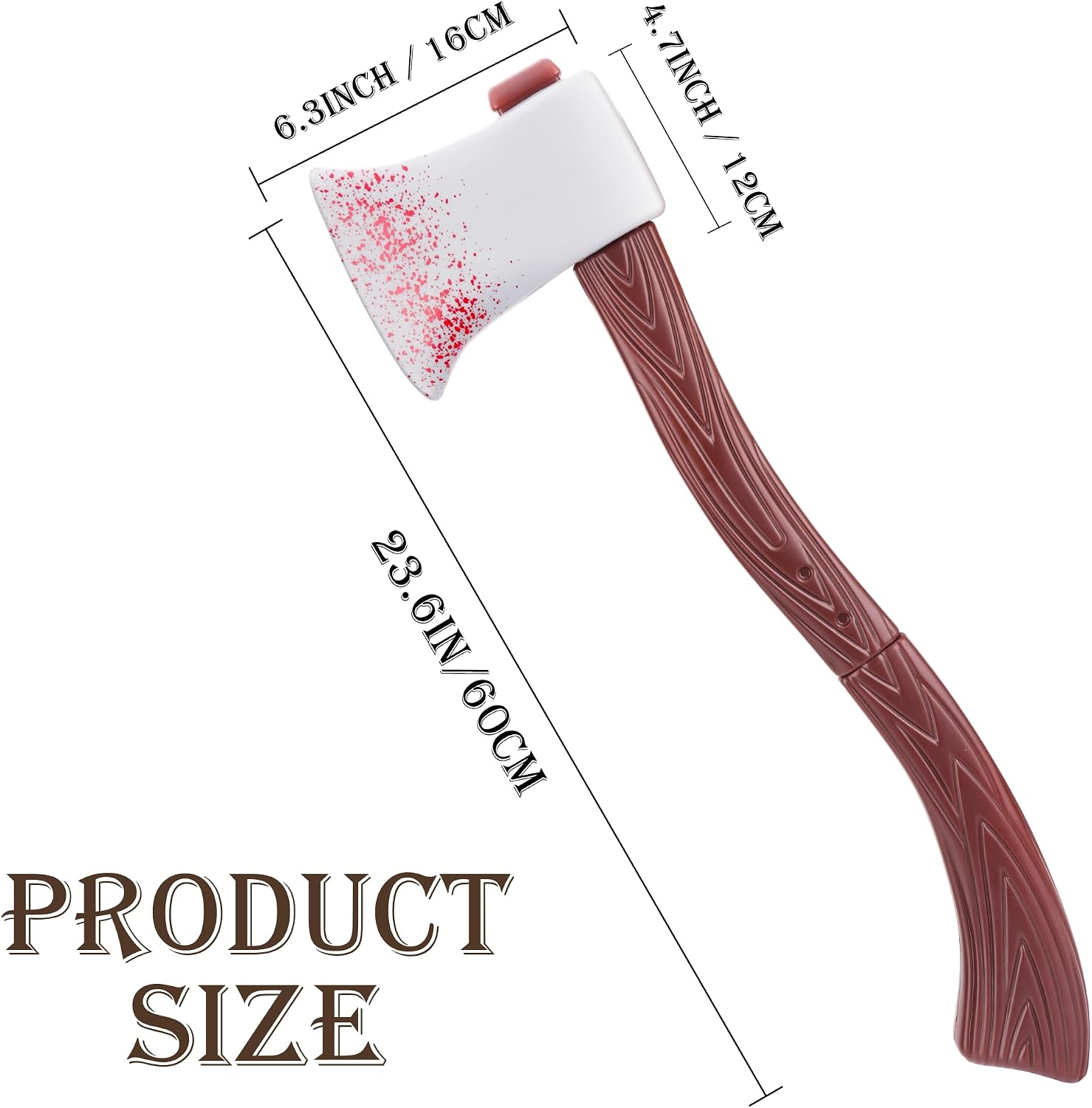 23.6 Inch Costume Prop，Detachable Two-Piece Plastic Display Axe for Adult Cosplay, Stage Performance & Decorative Use image 3