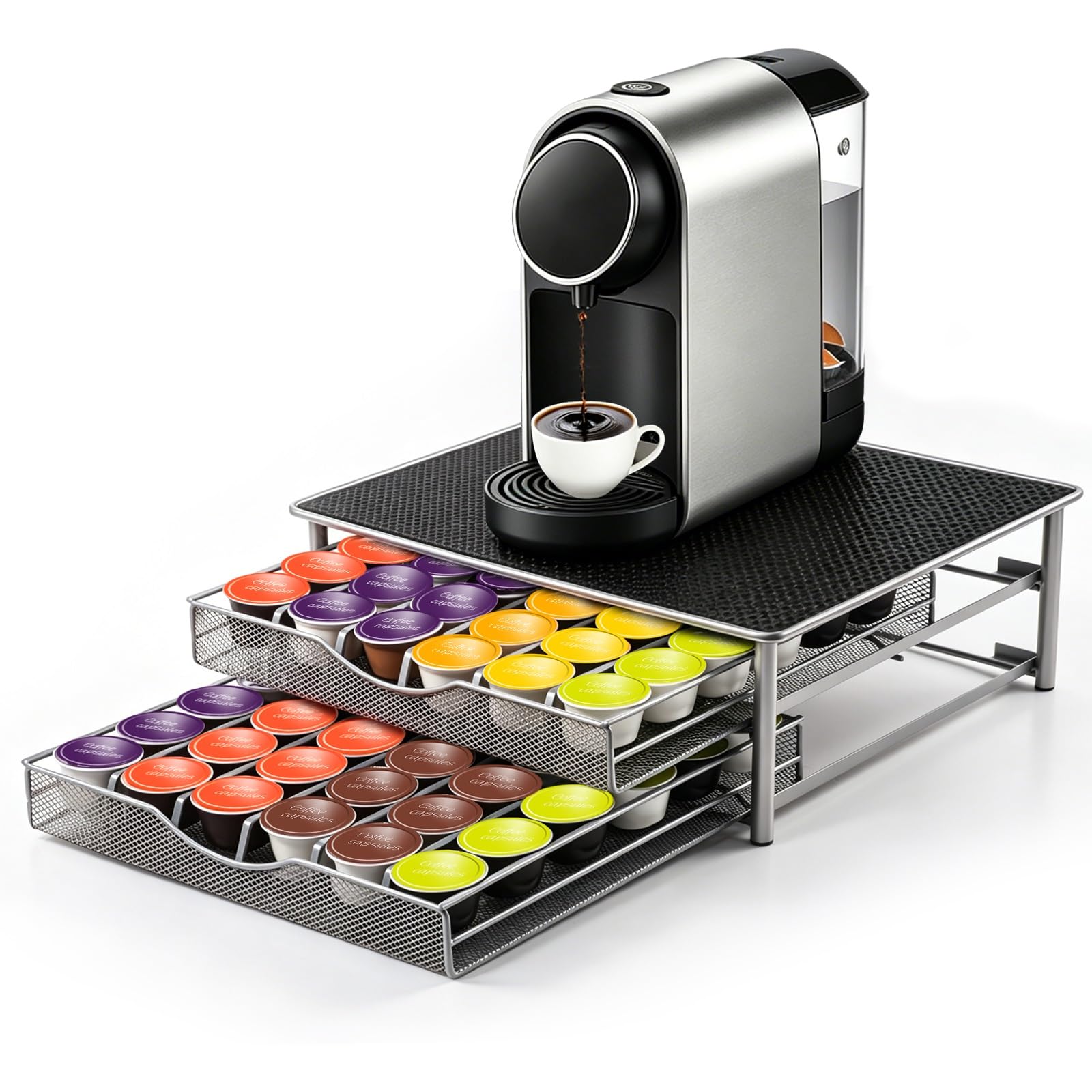 Rangement capsules Dolce Gusto avec tiroir grande capacité 72 dosettes