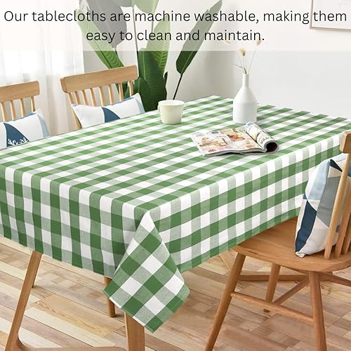 Miniatura 7 de Urbana Cotton Mantel cuadrado clásico a cuadros de búfalo atemporal para comedor elegante, duradero, lavable y versátil, perfecto para fiestas y
